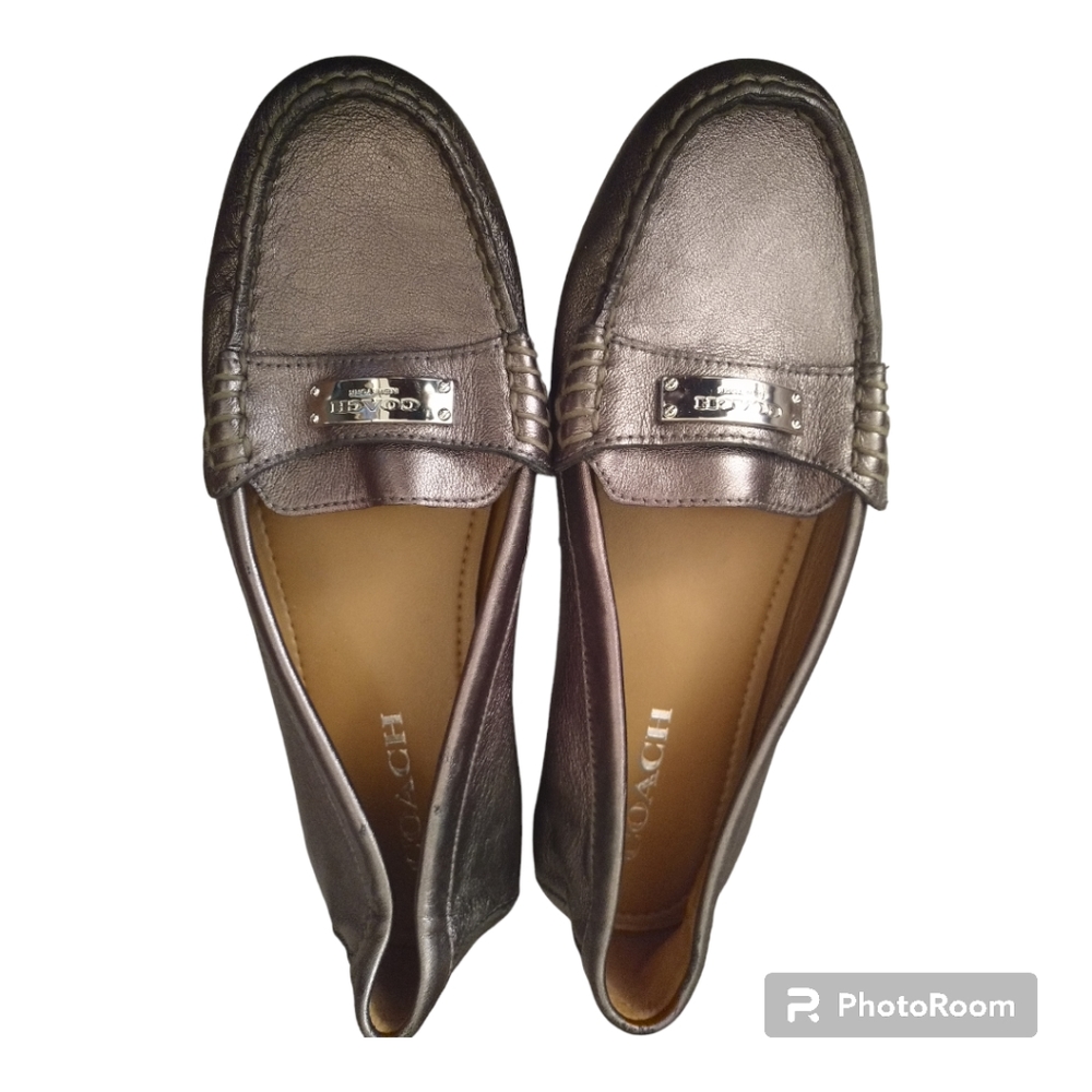 metallic slip on shoes